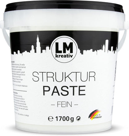 Strukturpaste fein für Acrylmalerei, Weiß fein1,7 kg Eimer