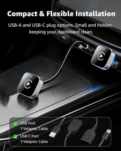 Wireless CarPlay & Android Auto Adapter, Schwarz