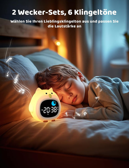 Kinderwecker mit RGB Nachtlicht, Eule