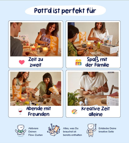 DIY Töpferset für Zuhause, Pastellfarben