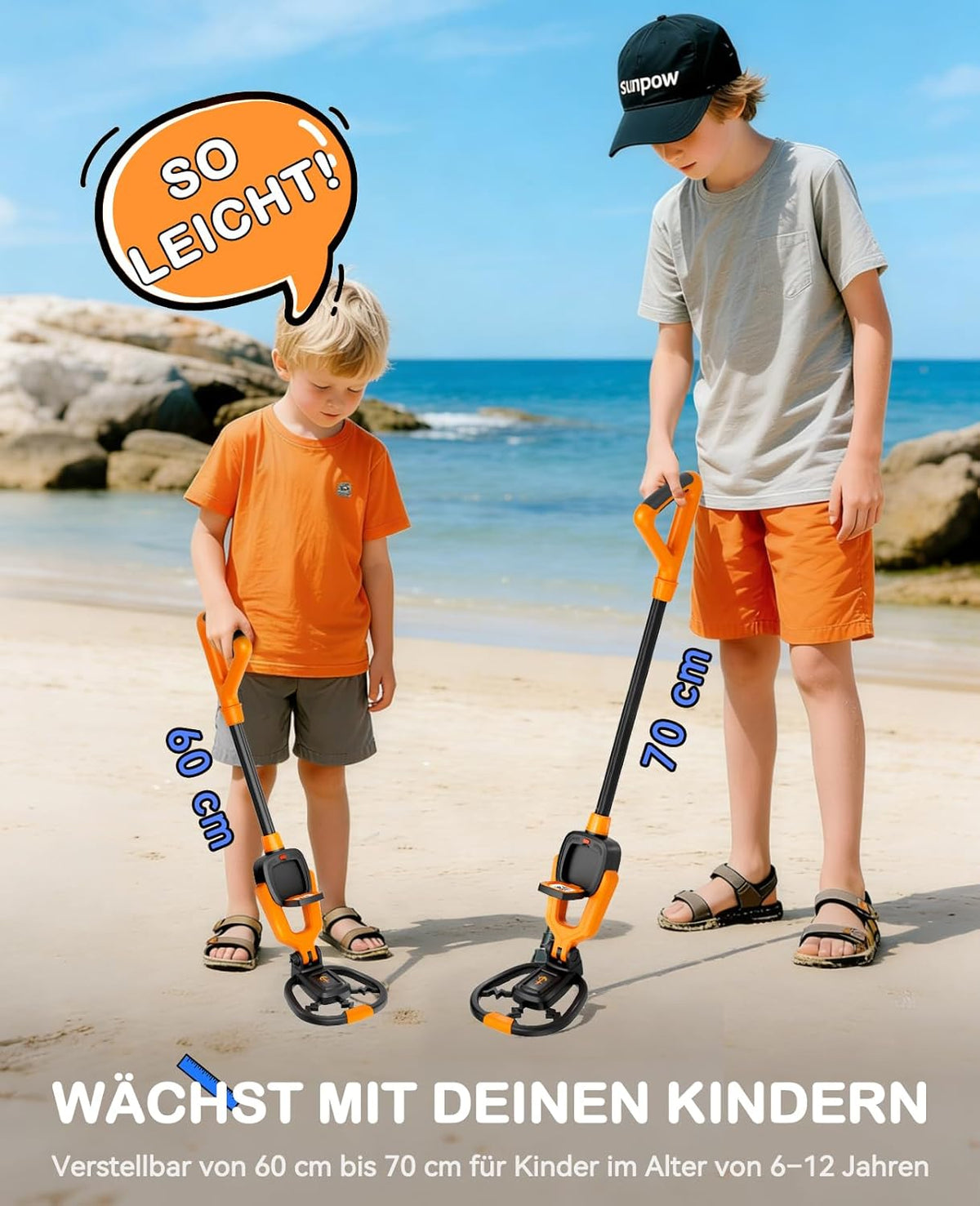 Metalldetektor-Set für Kinder, Schwarz/Orange