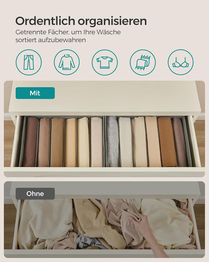 6-teiliges Kleiderschrank-Organizer-Set, Taubengrau