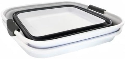 Faltbarer Wäschekorb (27L, 2er-Set), 2 Weiß/Stahlgrau