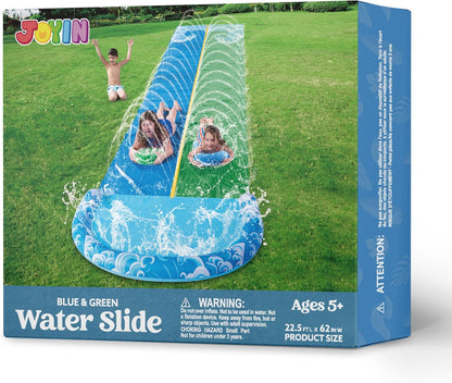 Wasserrutsche mit Bodyboards und Sprinkler, 685,8 cm Blau, Grün
