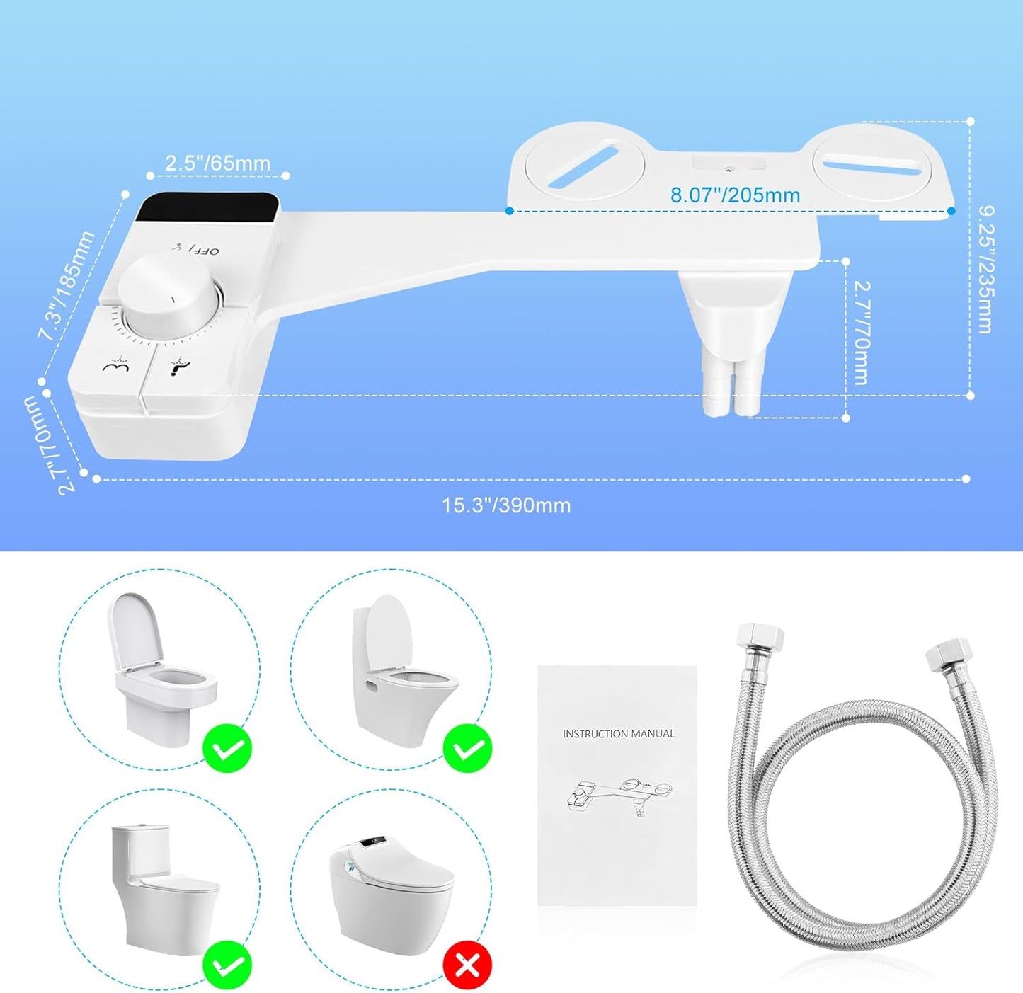 Bidet Toilettenaufsatz mit Doppeldüsen