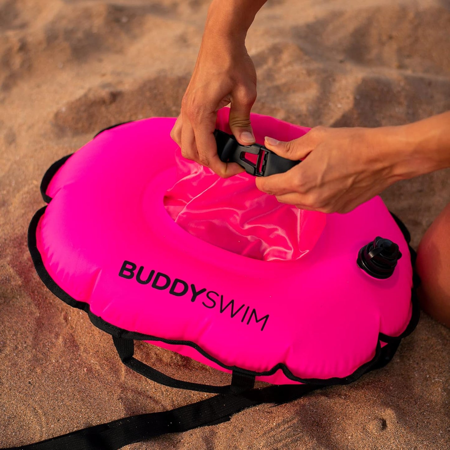Schwimmboje mit wasserdichter Tasche, Rosa