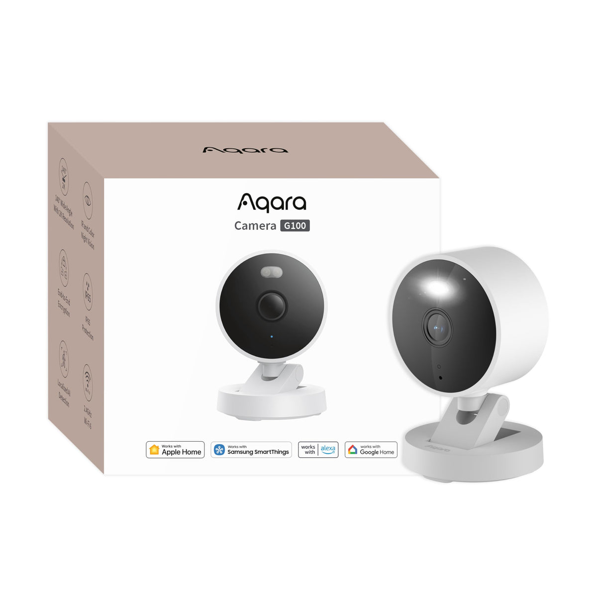 2K Sicherheitskamera G100 mit HomeKit Integration, Weiß