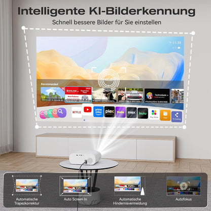 Mini Beamer mit Trapezkorrektur WiFi6