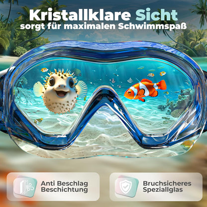 Panorama Taucherbrille für Kinder, Blau