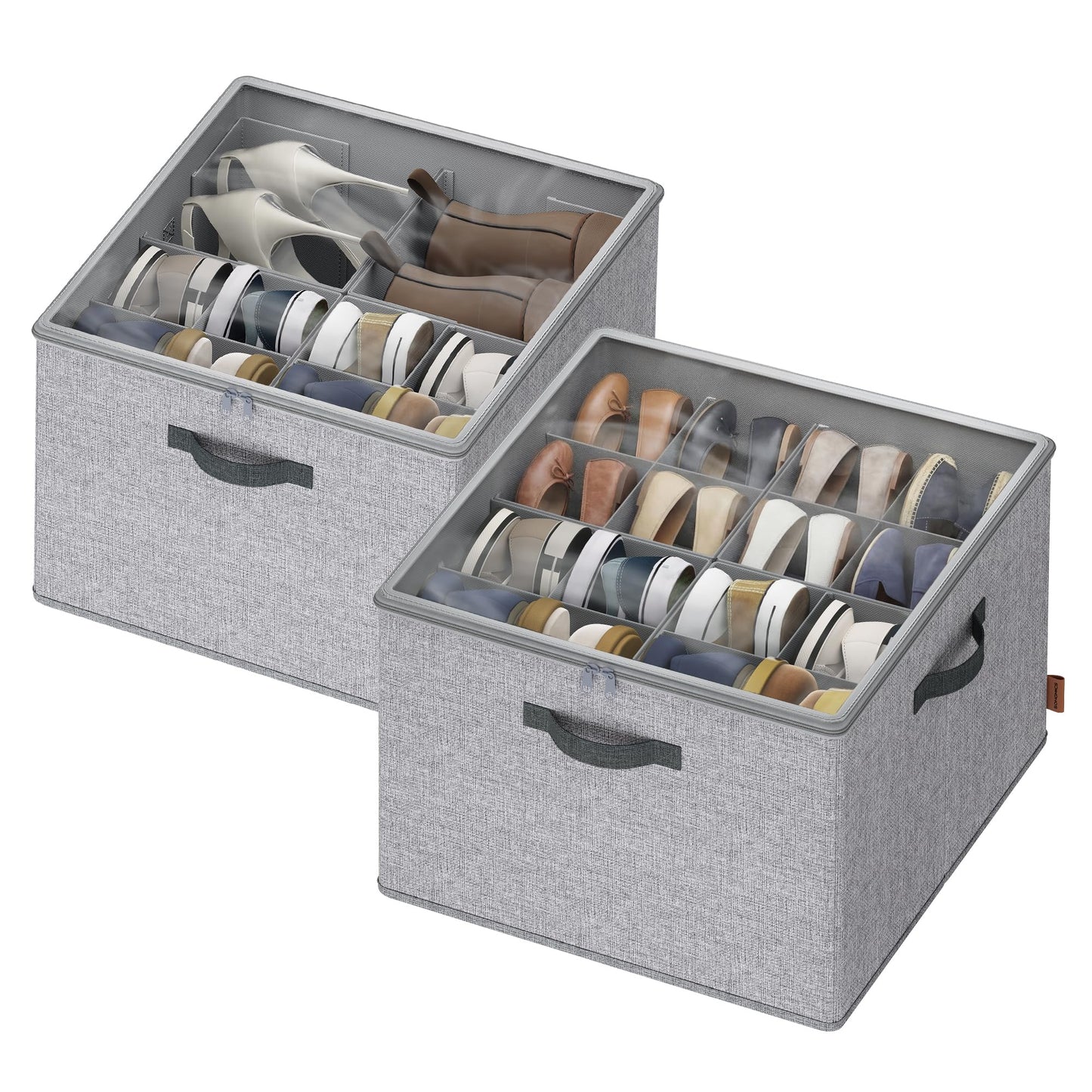 2er-Set Schuh-Organizer, stapelbar LSP622GD01, 2er Set Taubengrau
