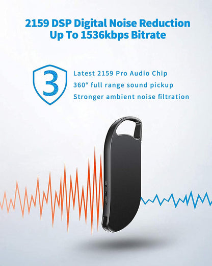 Mini Diktiergerät mit Sprachaktivierung, 64GB