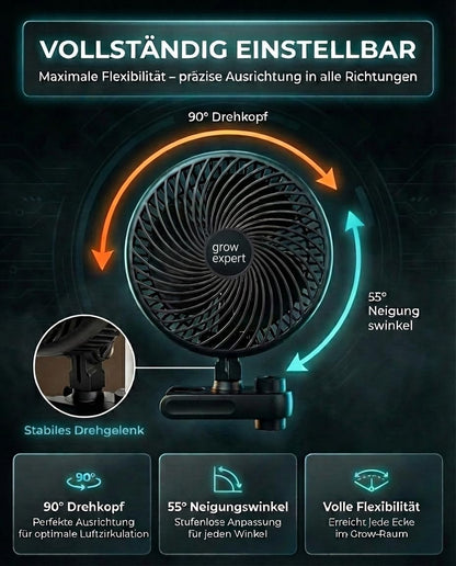 Grow Clip-Ventilator mit 10 Geschwindigkeitsstufen, 1 Stück
