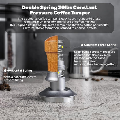 Kalibrierter Espresso Tamper 58mm, Silber 58mm