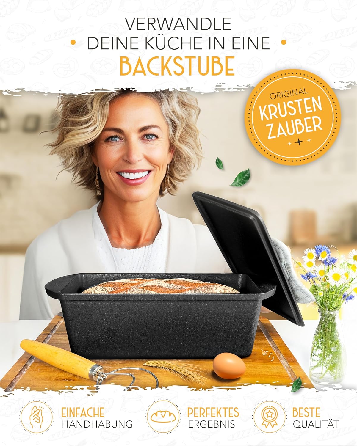 Brotbackform mit Deckel, Kastenform - einzeln