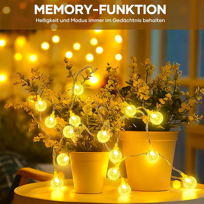 LED Lichterkette mit Fernbedienung, 200 LEDs, 8 Modi, dimmbar, Warmweiß-a 27M