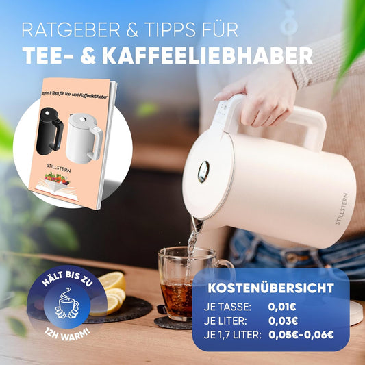 Wasserkocher mit Warmhaltefunktion und Temperatureinstellung, Beige