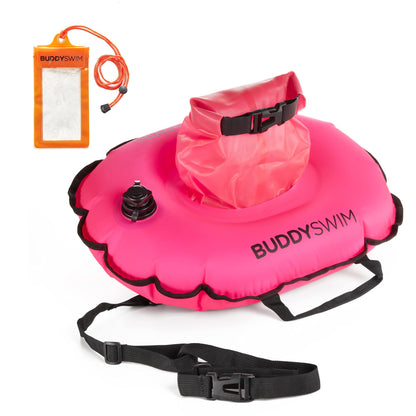 Schwimmboje mit wasserdichter Tasche, Rosa