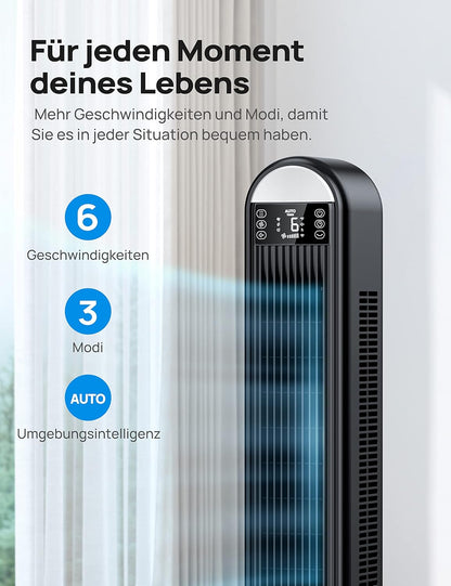 Smarter Turmventilator - Cruiser Pro T2S, Schwarz