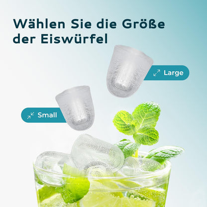 Eiswürfelmaschine, 9 Würfel in 6 Min, Silber-12kg