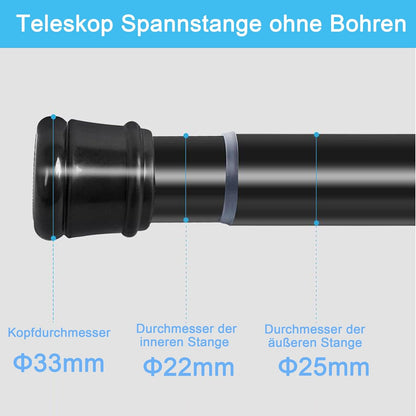 Ausziehbare Gardinen- und Duschstange ohne Bohren, Weiss 66-90CM(1Stück)