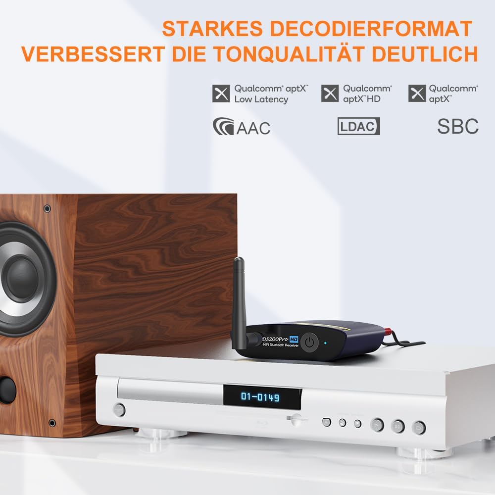 HiFi Bluetooth Musikempfänger DS200Pro mit LDAC und aptX HD, Blau