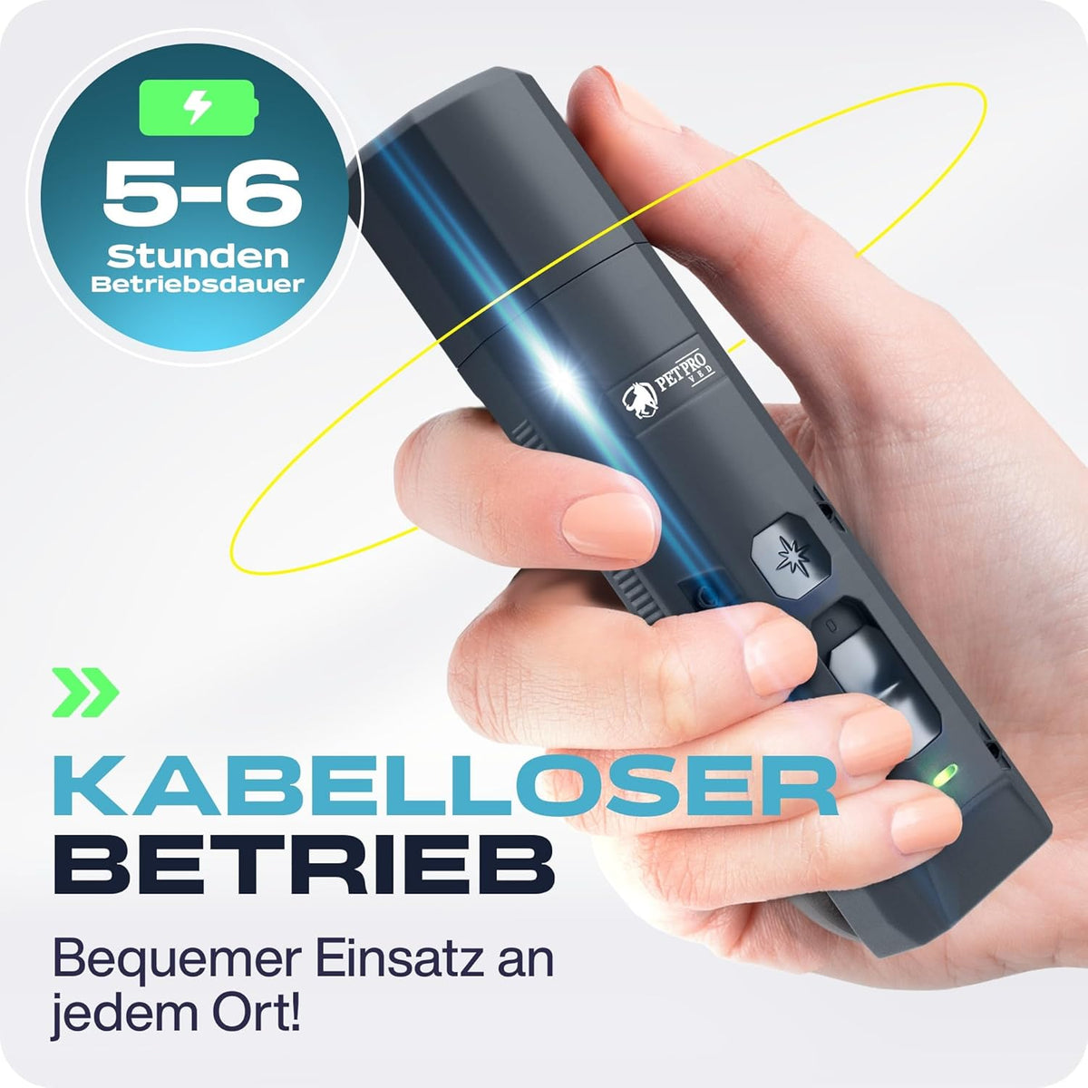 Elektrischer Krallenschleifer für Hunde mit LED-Licht, Gray