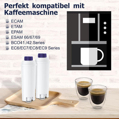 Wasserfilter für De'Longhi Kaffeevollautomaten mit Datumsanzeige, 8 Stück(1er Pack)