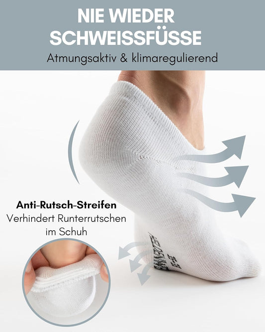 Füsslinge ohne Verrutschen und atmungsaktive, 39-42 10x Weiss