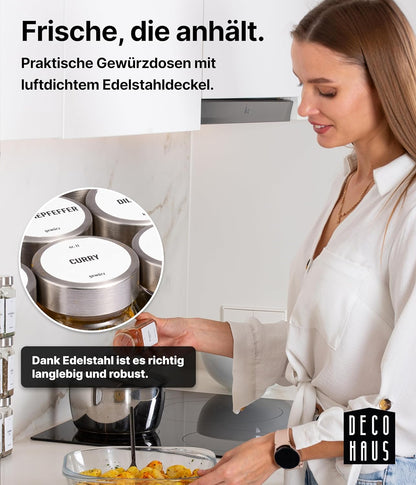 Gewürzgläser-Set mit Schraubkappe, 24er Set - Weiss