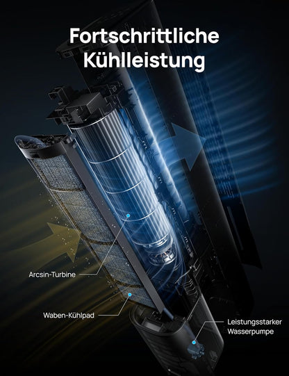 Turmventilator mit Wasserkühlung, App-Steuerung, Weiss