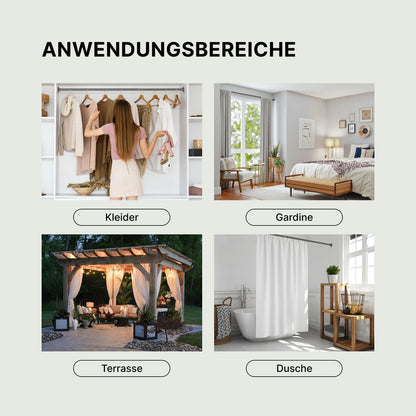 Teleskop-Klemmstange für Duschvorhang, 70-120cm [1Stück] Grau