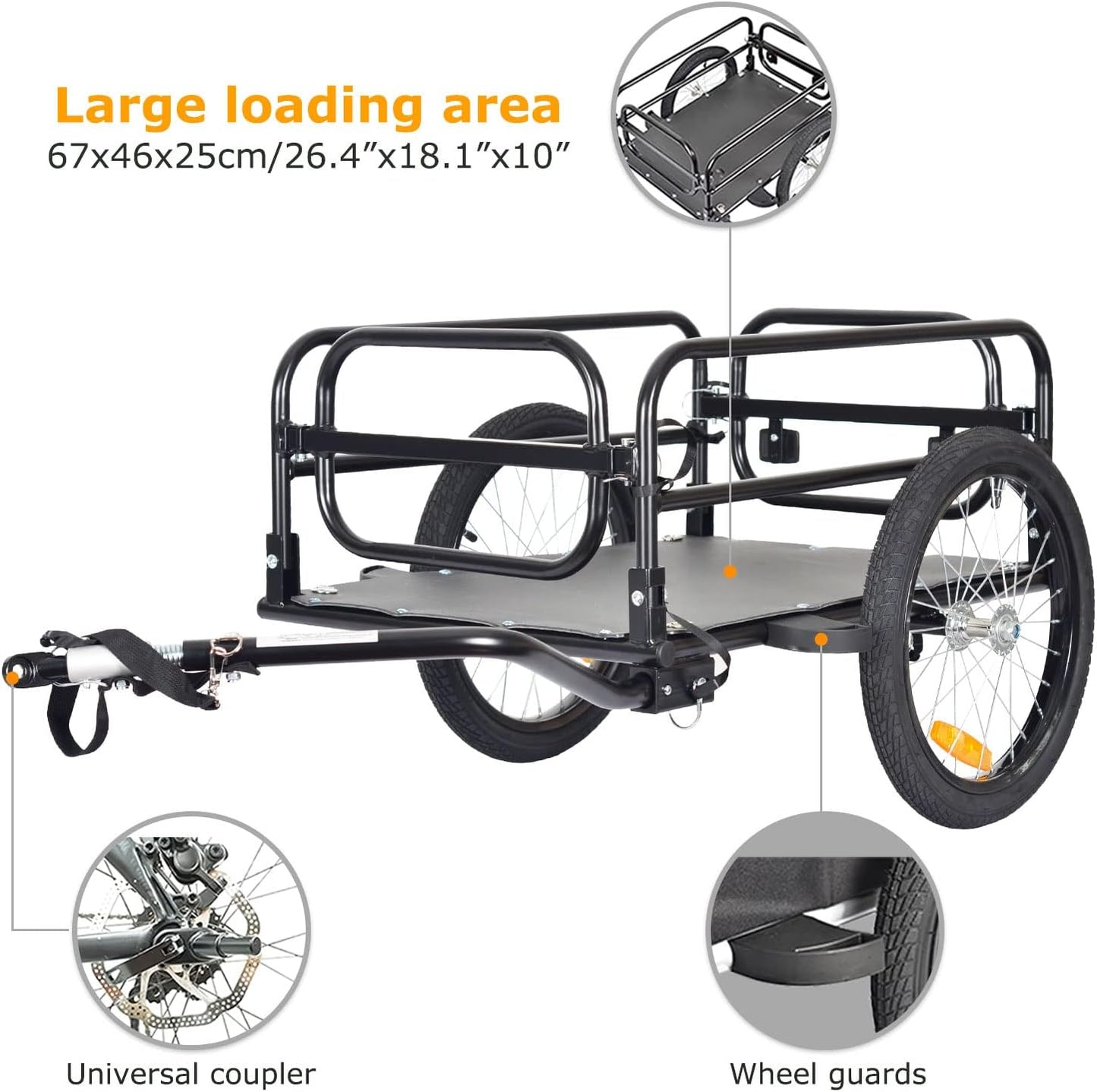 Klappbarer Fahrrad-Lastenanhänger