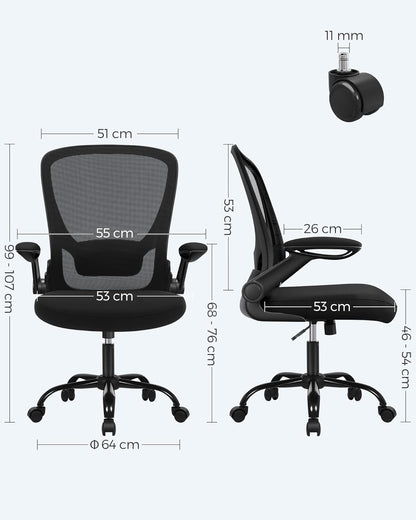 Schreibtischstuhl OBN37BK, Schwarz