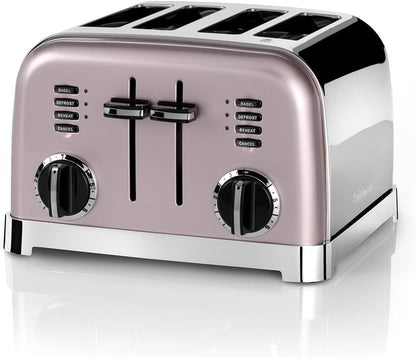 4-Scheiben-Toaster mit breiten Schlitzen und 6 Bräunungsstufen, Rose ; 4-Scheiben