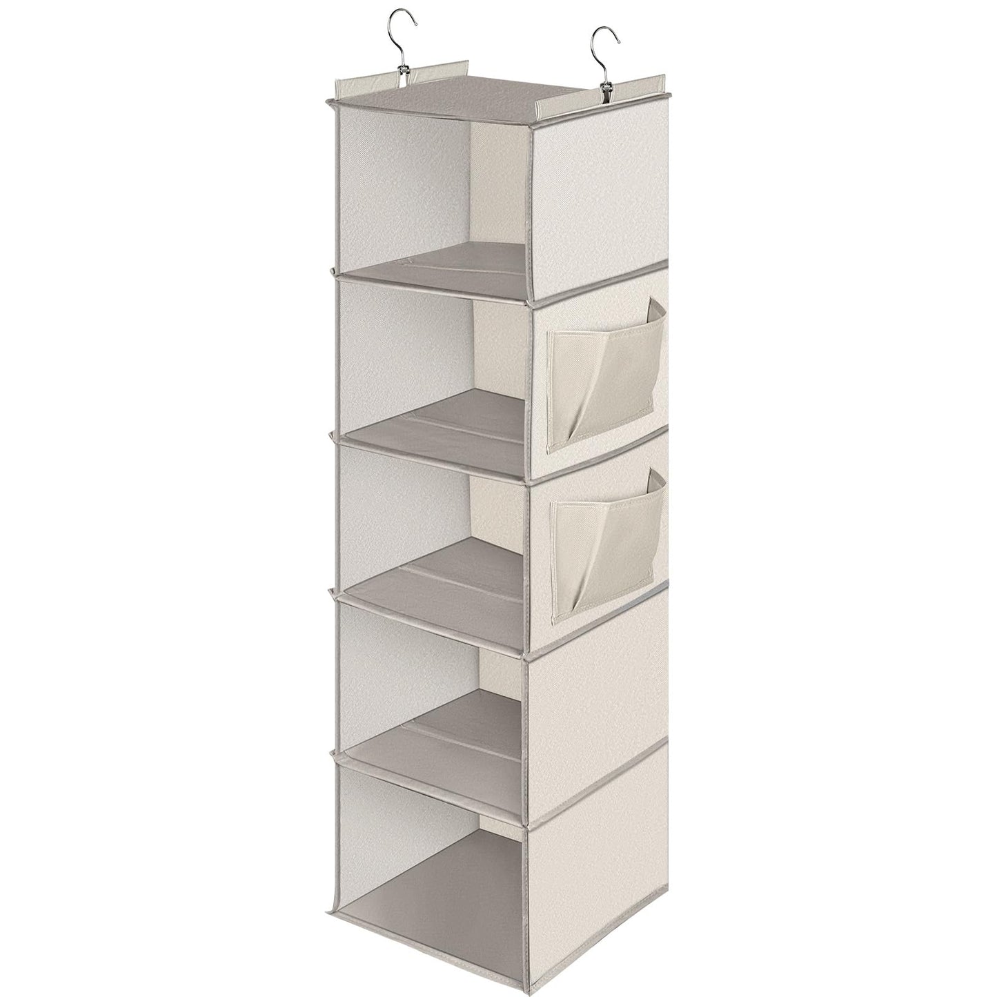 Hängeorganizer mit 5 Fächern, faltbar, Beige