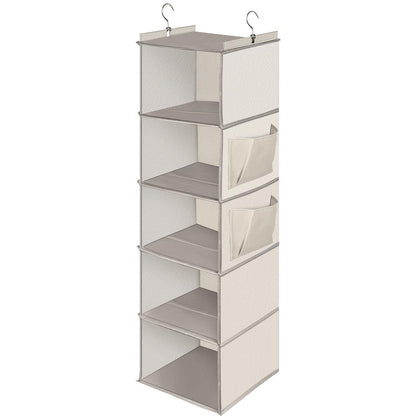Hängeorganizer mit 5 Fächern, faltbar, Beige