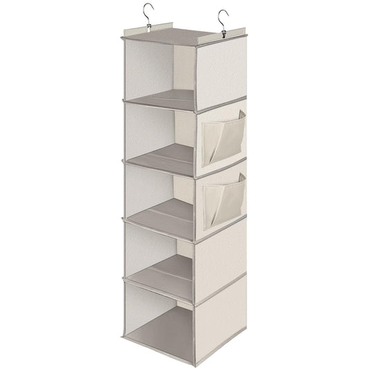 Hängeorganizer mit 5 Fächern, faltbar, Beige