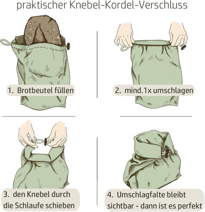 Bio-Bienenwachstuch Brotbeutel Krümelkarl, Streifen