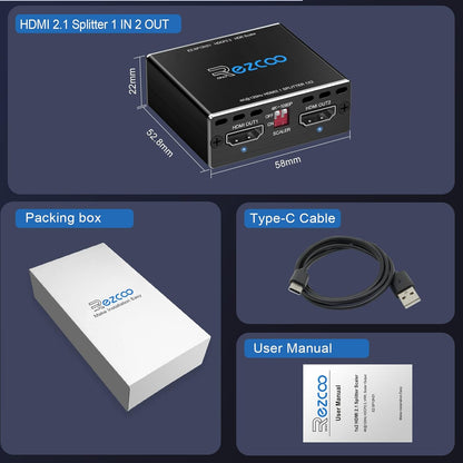 HDMI 2.1 Splitter für 4K/8K Dual Monitore