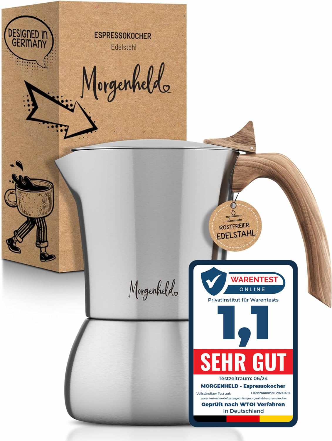 Flow Premium Espressokocher, 200ml (4 Tassen)