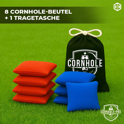 9-teiliges Cornhole Set, Cornhole Tasche - Blaue und Rote