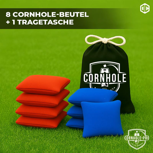 9-teiliges Cornhole Set, Cornhole Tasche - Blaue und Rote