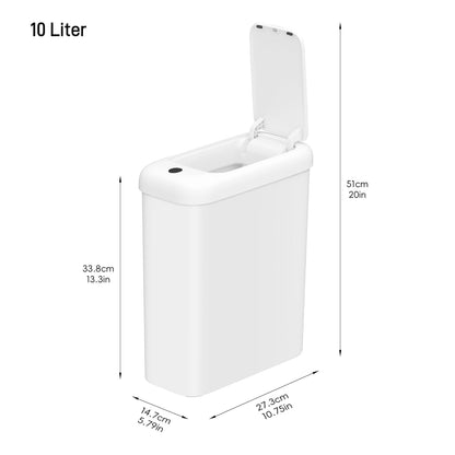 Automatischer Sensor-Mülleimer mit Innenbeleuchtung, 10 Liter-Sensor Weiss