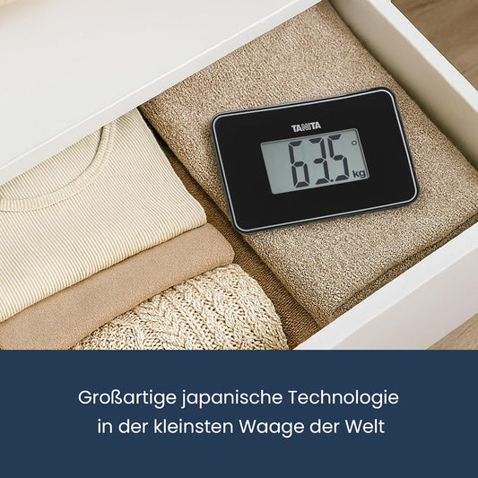 Mini-Personenwaage HD-386 für Reisen & Zuhause, Schwarz