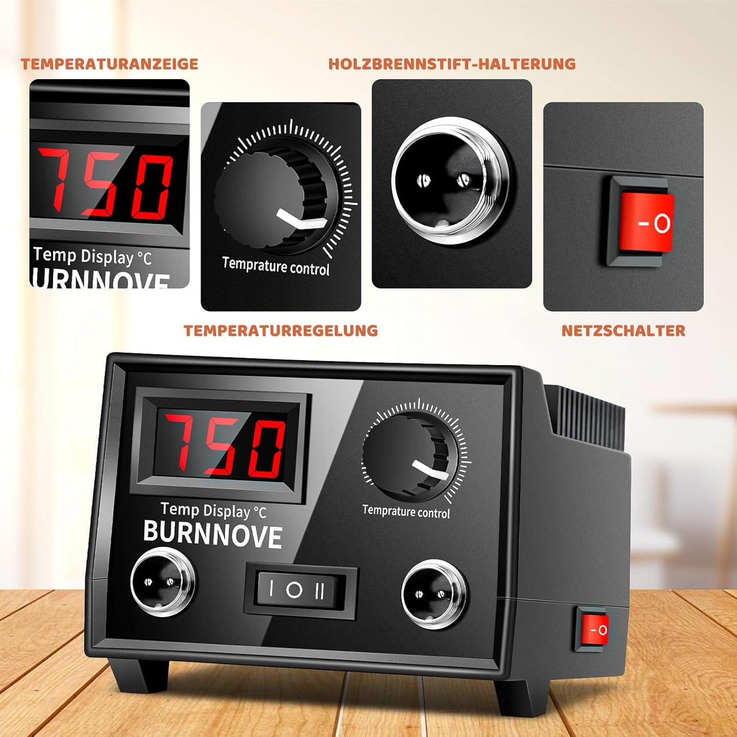 Pyrographie-Set mit LCD-Display und 21 Spitzen, Doppel-pyrographie-stifte