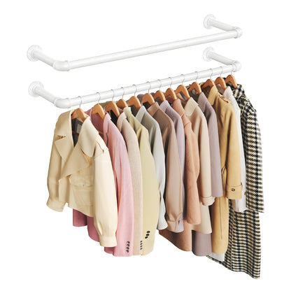 Kleiderstangen-Set zur Wandmontage, 2 Stück, Mattweiss 92L cm 2