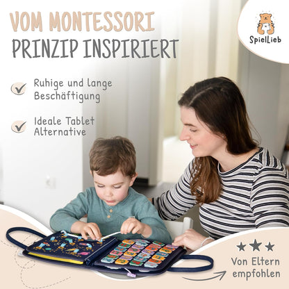 Montessori Busy Board für Kinder ab 3 Jahren, Blau