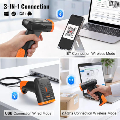 Kabelloser Barcode-Scanner D5300 für 1D, 2D und QR, Orange
