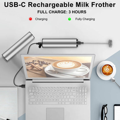 Elektrischer Milchaufschäumer mit Doppelquirl, USB