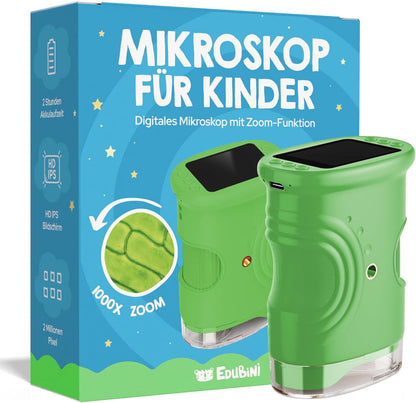 Digitales Taschenmikroskop für Kinder mit Fotofunktion, Grün